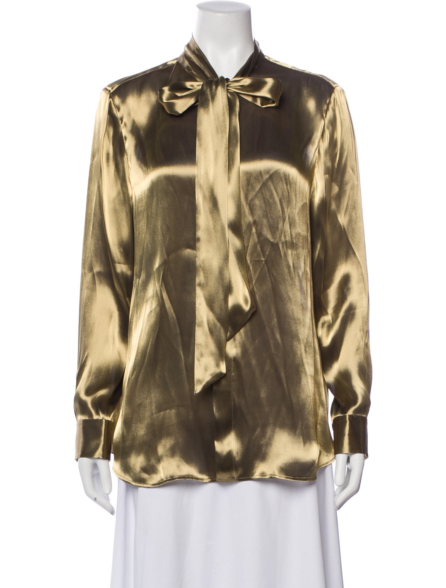 Ralph Lauren Collection Tie Neck Long Sleeve Blouse