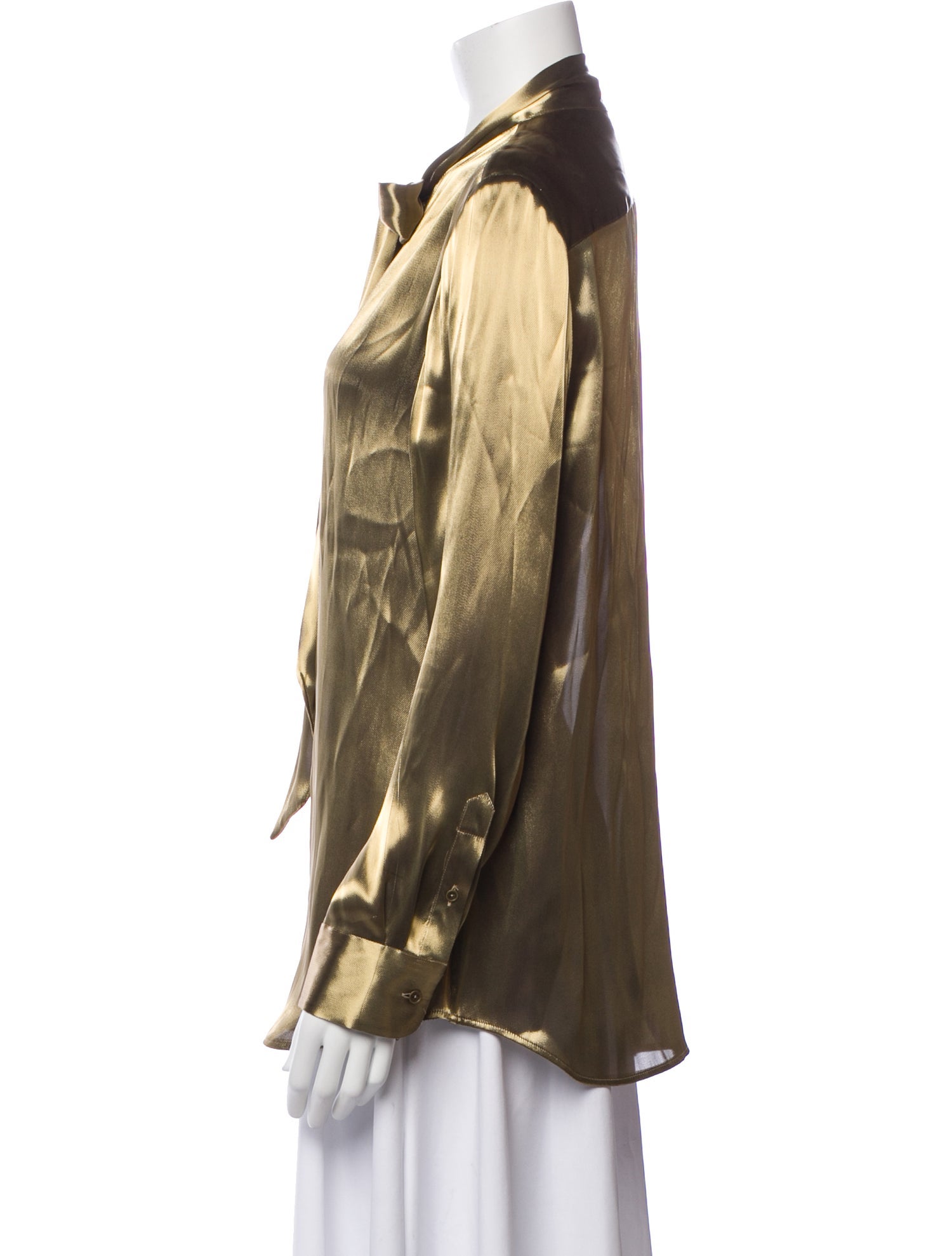 Ralph Lauren Collection Tie Neck Long Sleeve Blouse