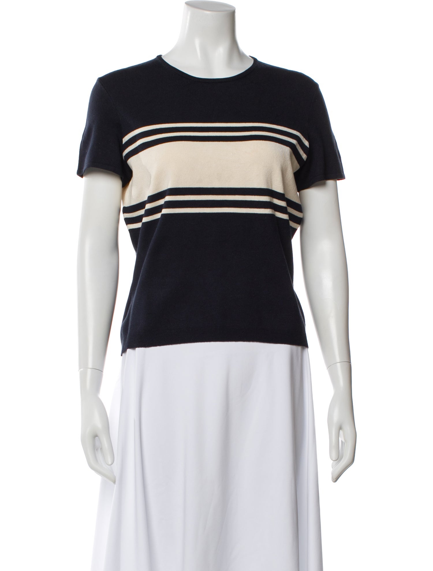 Ralph Lauren Collection Silk Striped T-Shirt