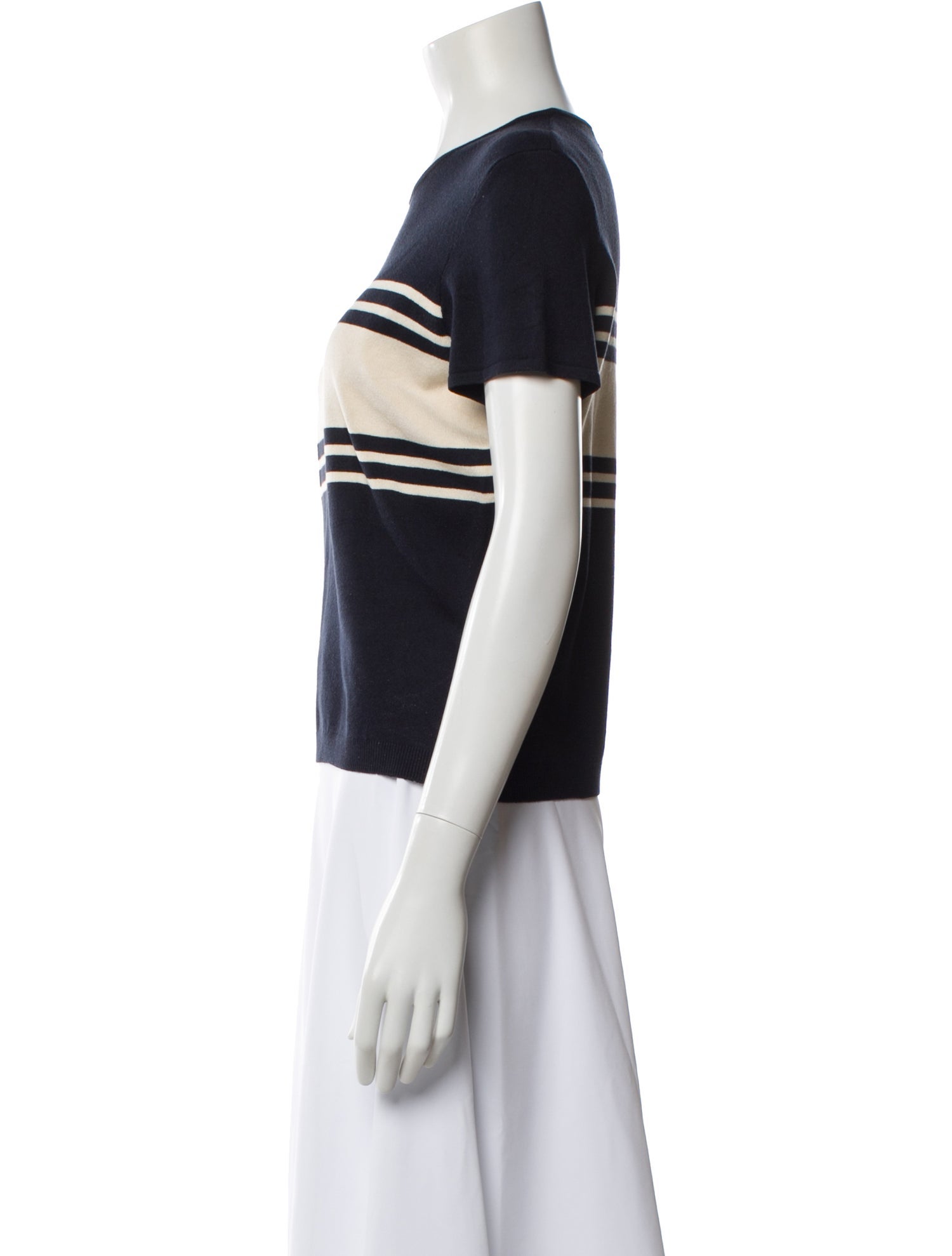 Ralph Lauren Collection Silk Striped T-Shirt