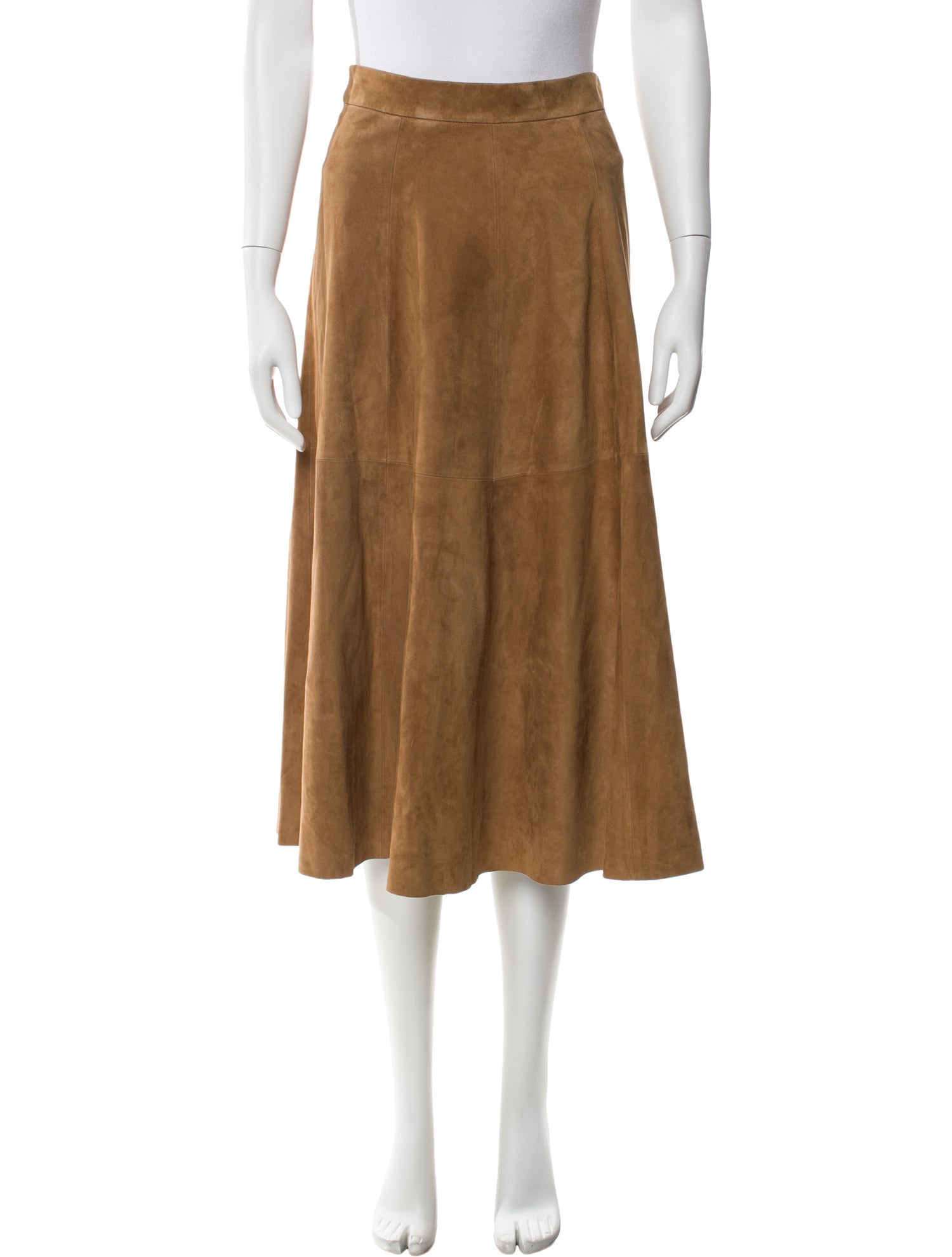 Ralph Lauren Collection Suede Midi Length Skirt