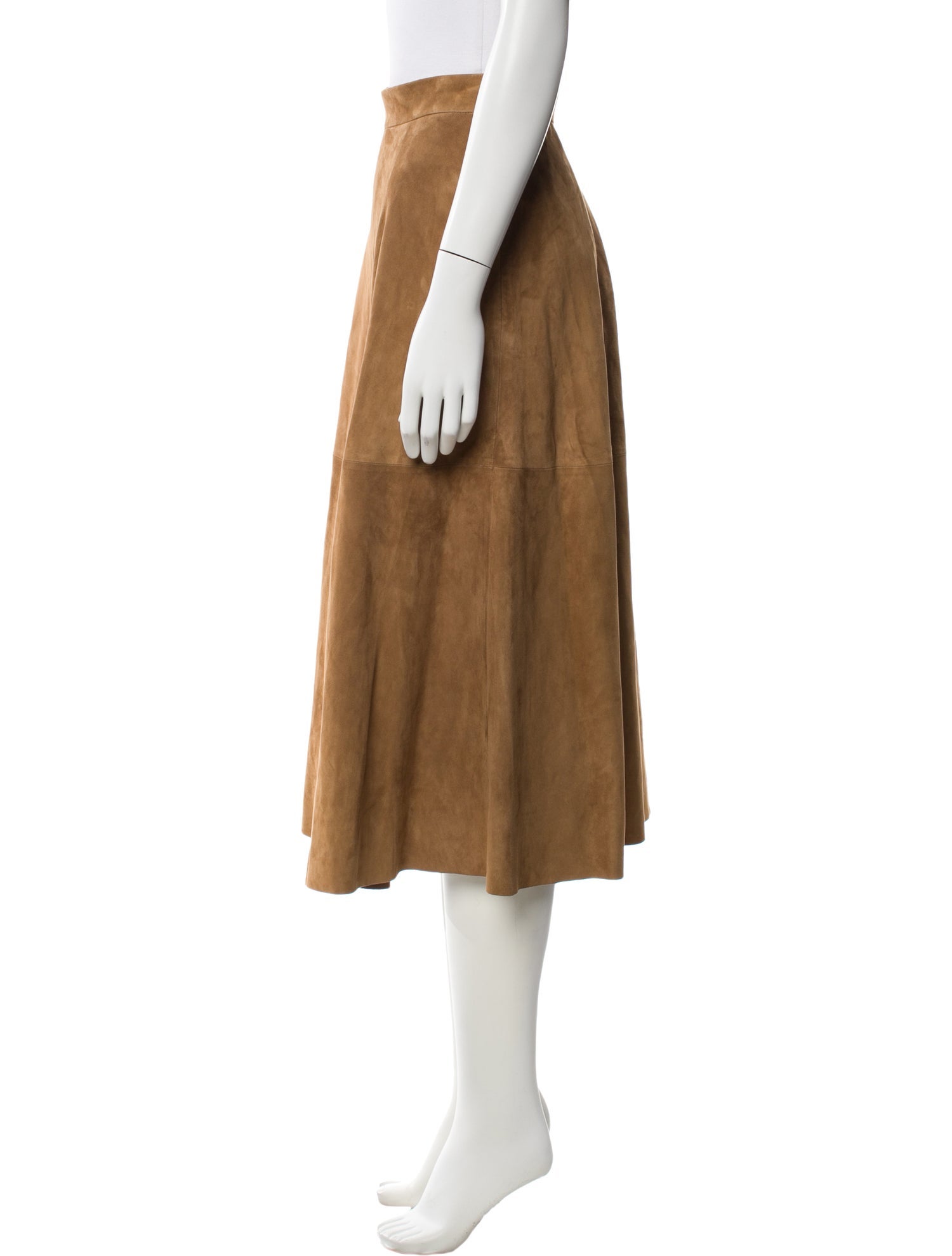 Ralph Lauren Collection Suede Midi Length Skirt