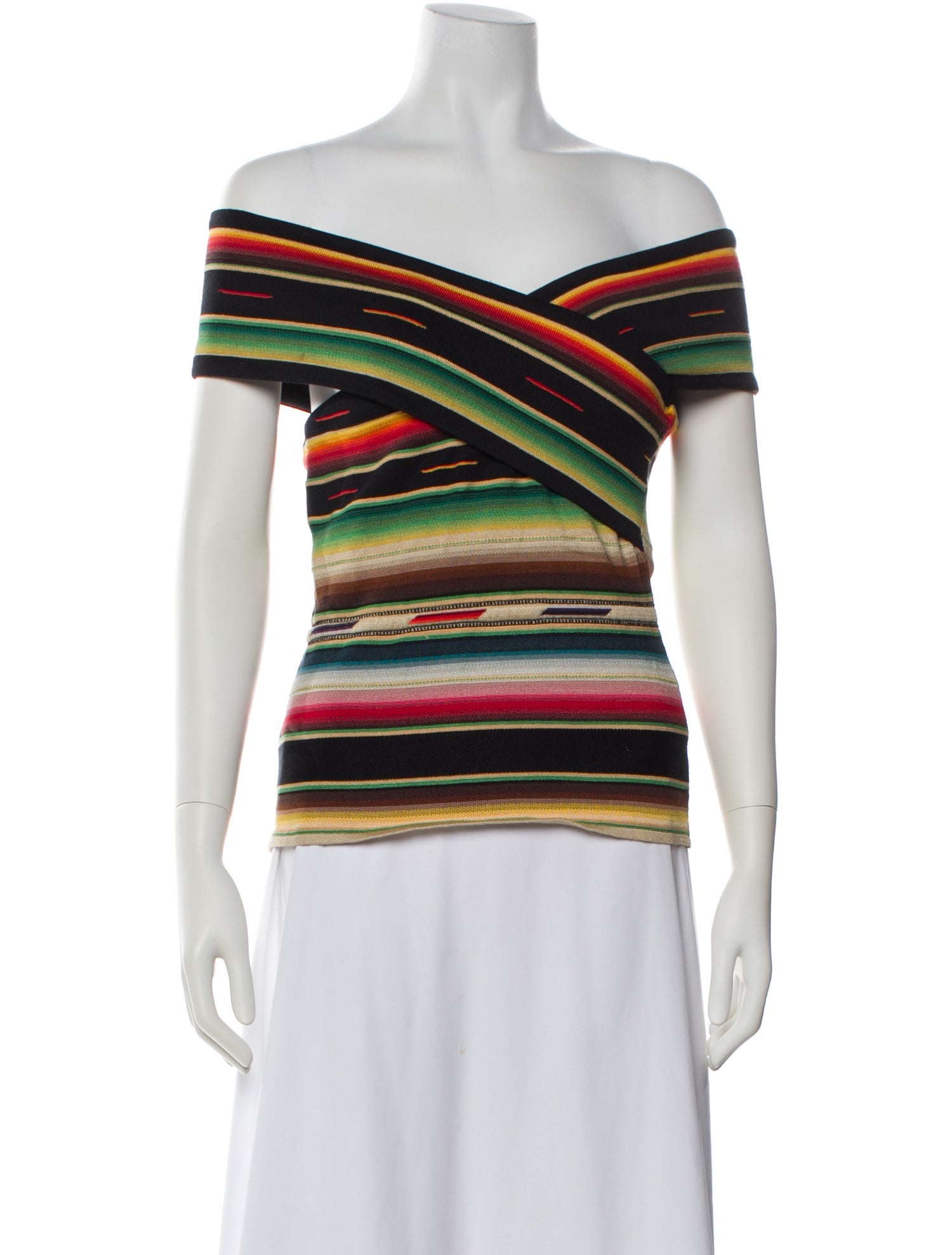 Ralph Lauren Collection Striped Off-The-Shoulder Top