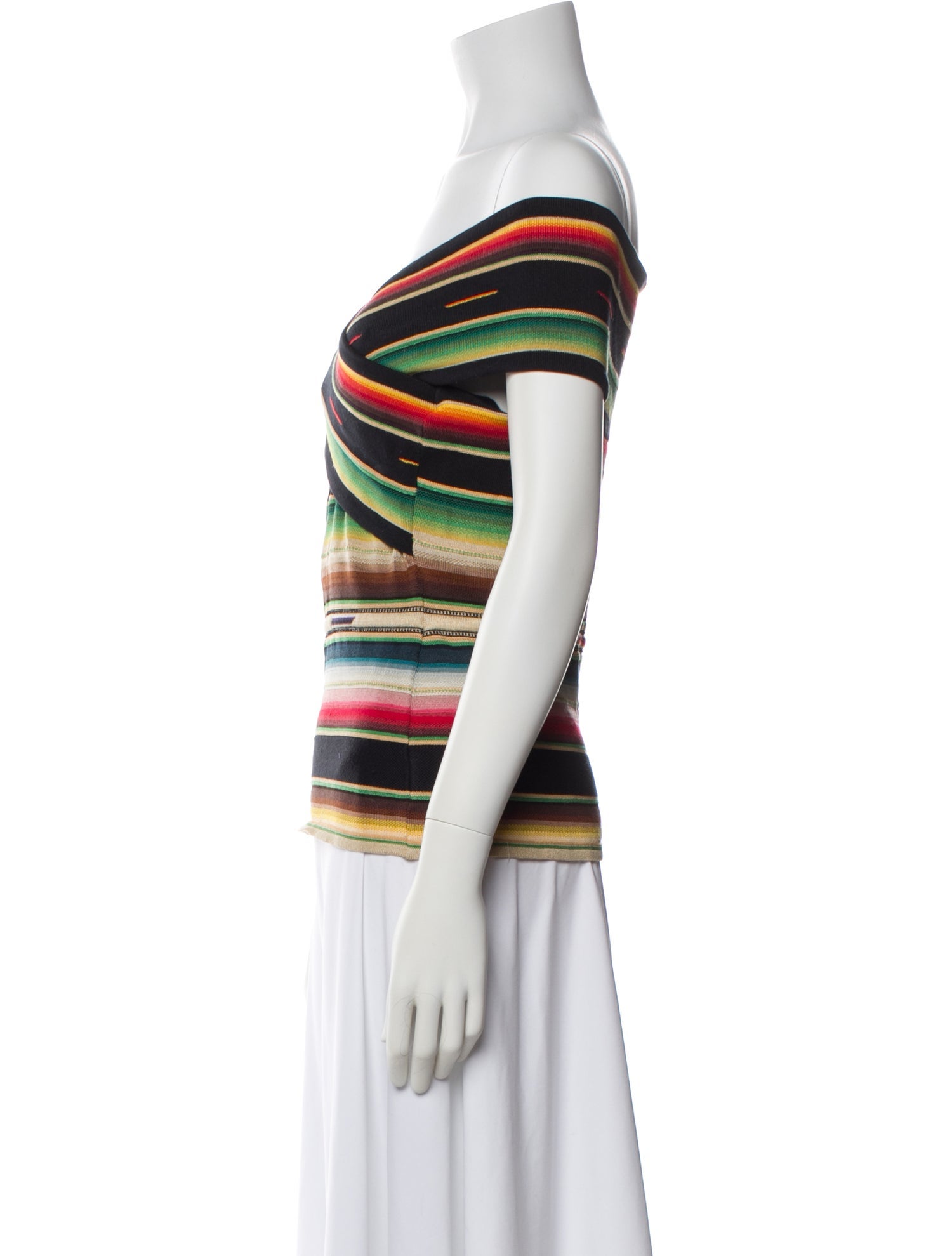 Ralph Lauren Collection Striped Off-The-Shoulder Top