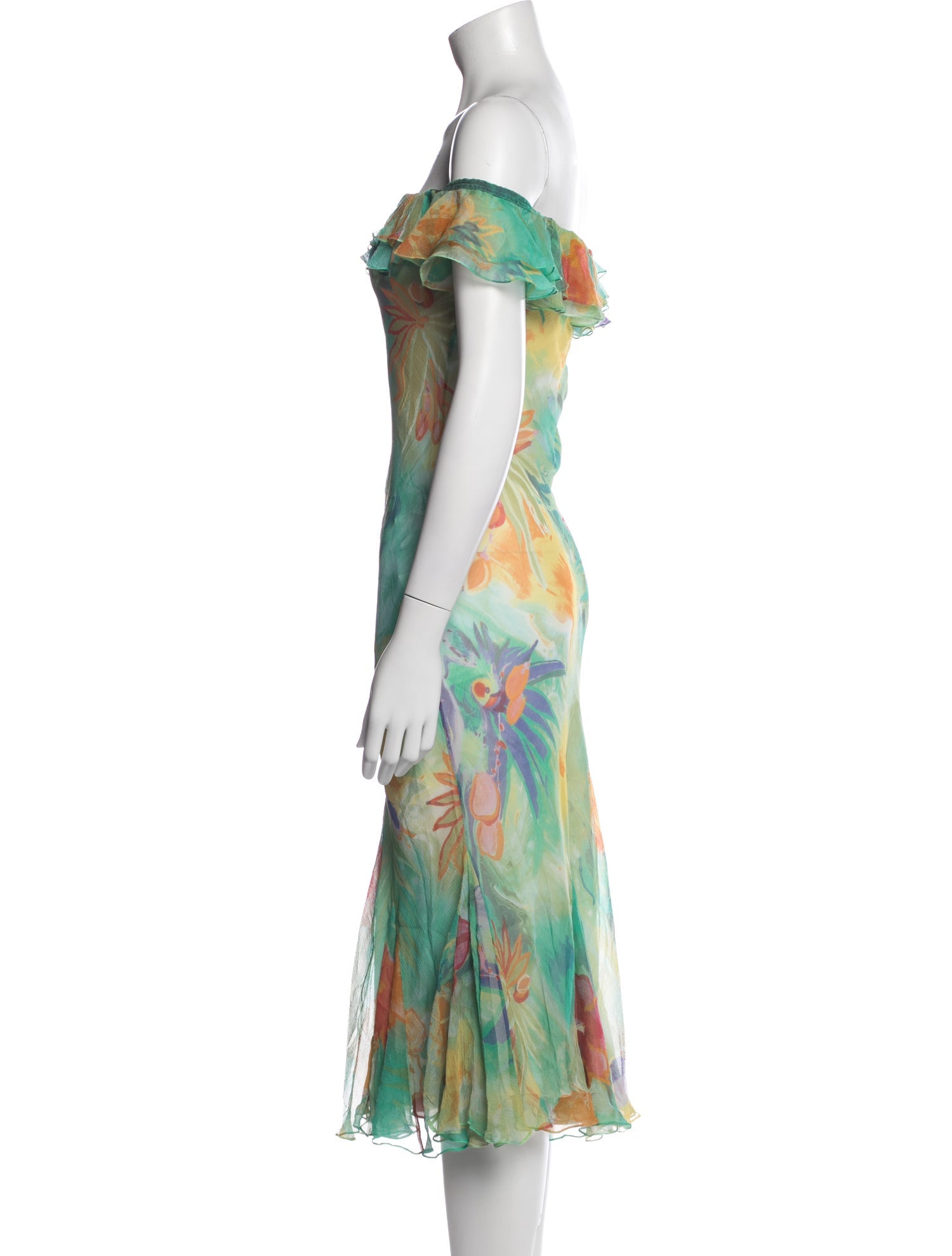 Ralph Lauren Collection Silk Midi Length Dress