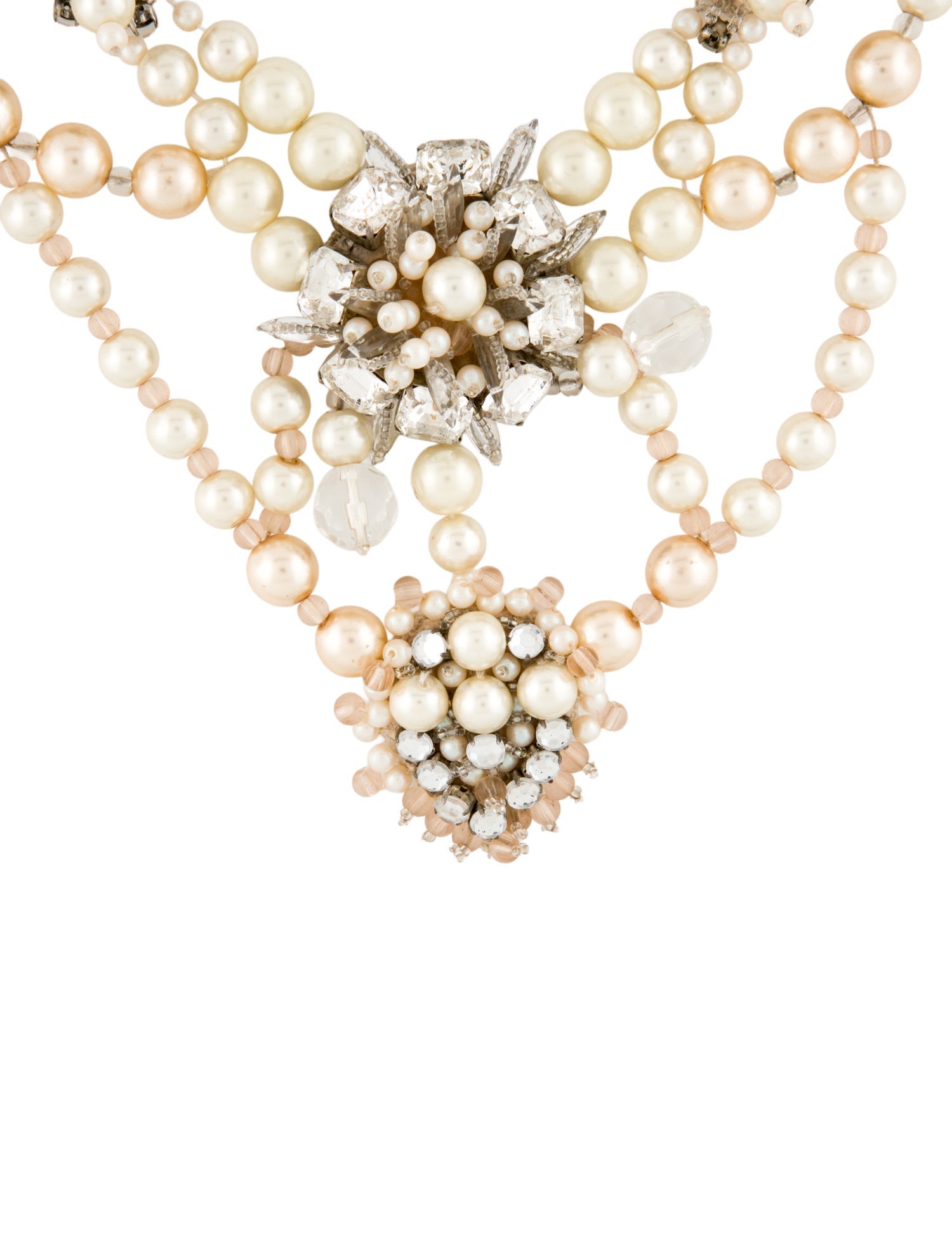 Ranjana Khan Faux Pearl, Bead & Crystal Ribbon Collar Necklace