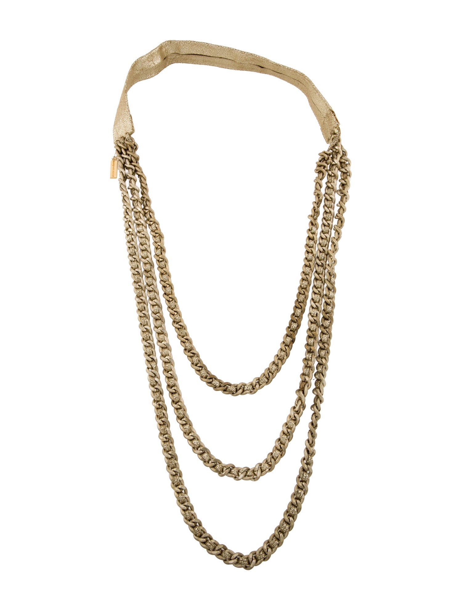 Ranjana Khan Leather Woven Multi Chain Collar Necklace