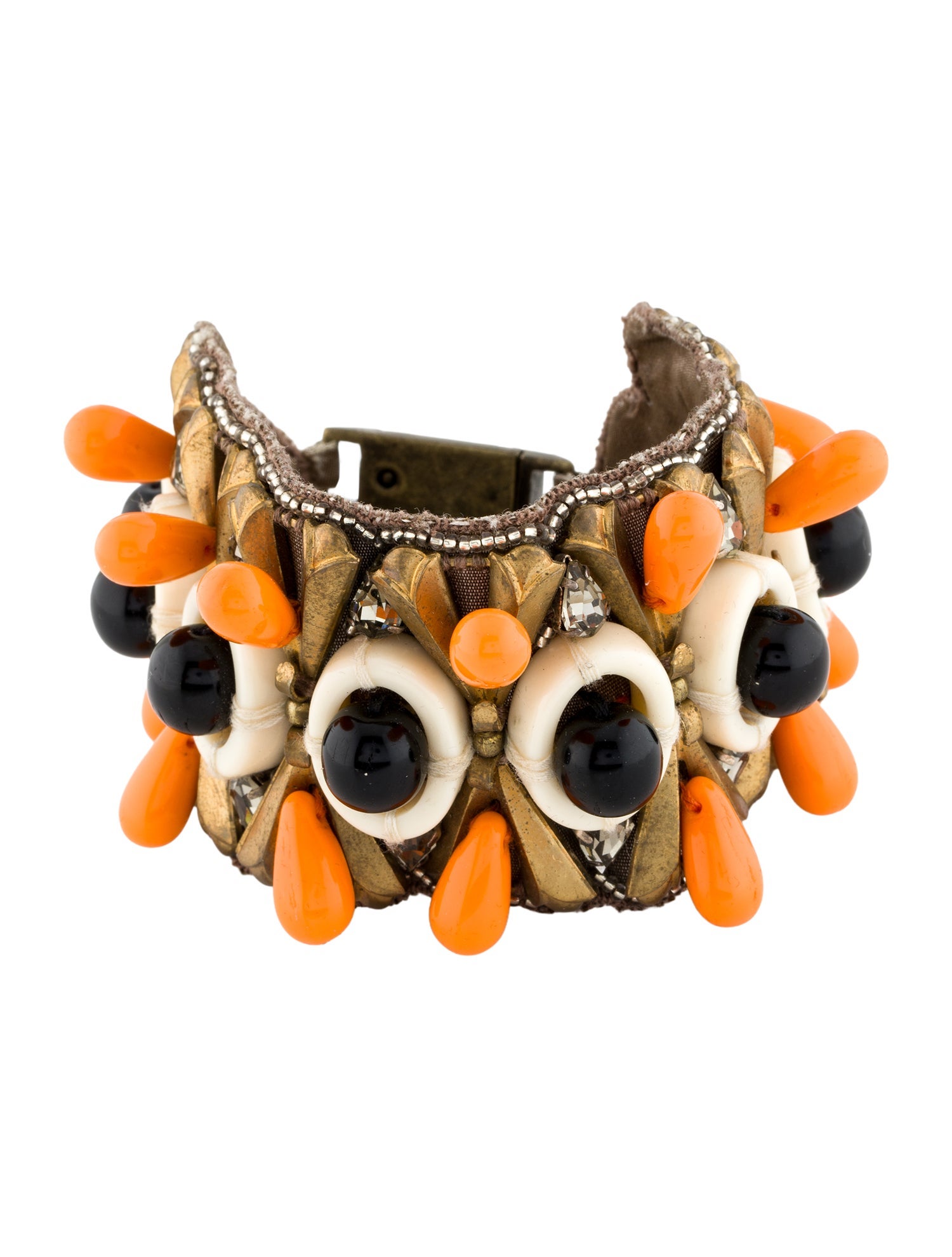 Ranjana Khan Bead,Crystal,Resin & Fabric Wrap Bracelet