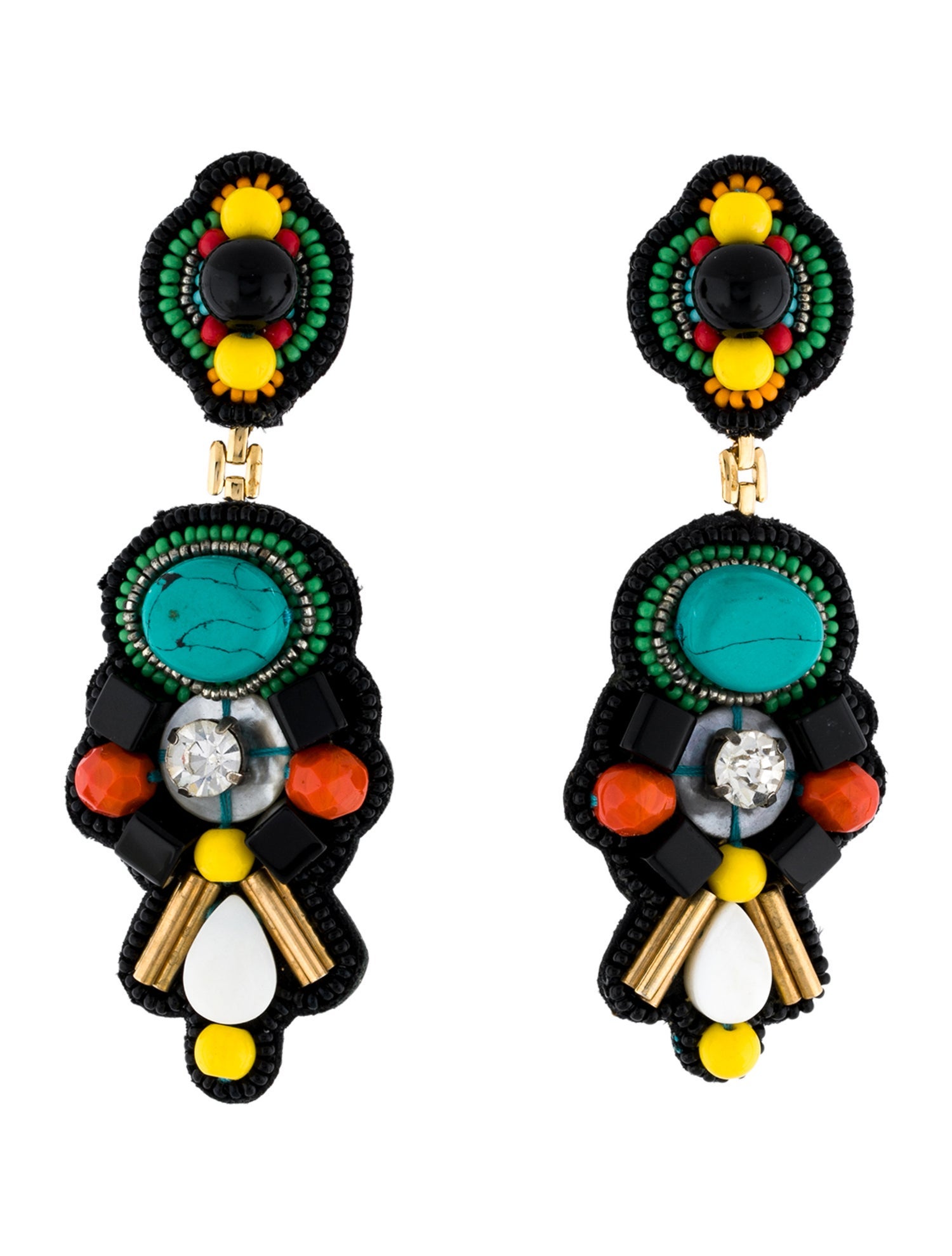 Ranjana Khan Bead Clip-On Drop Earrings