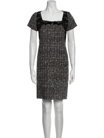 Randi Rahm Tweed Pattern Mini Dress