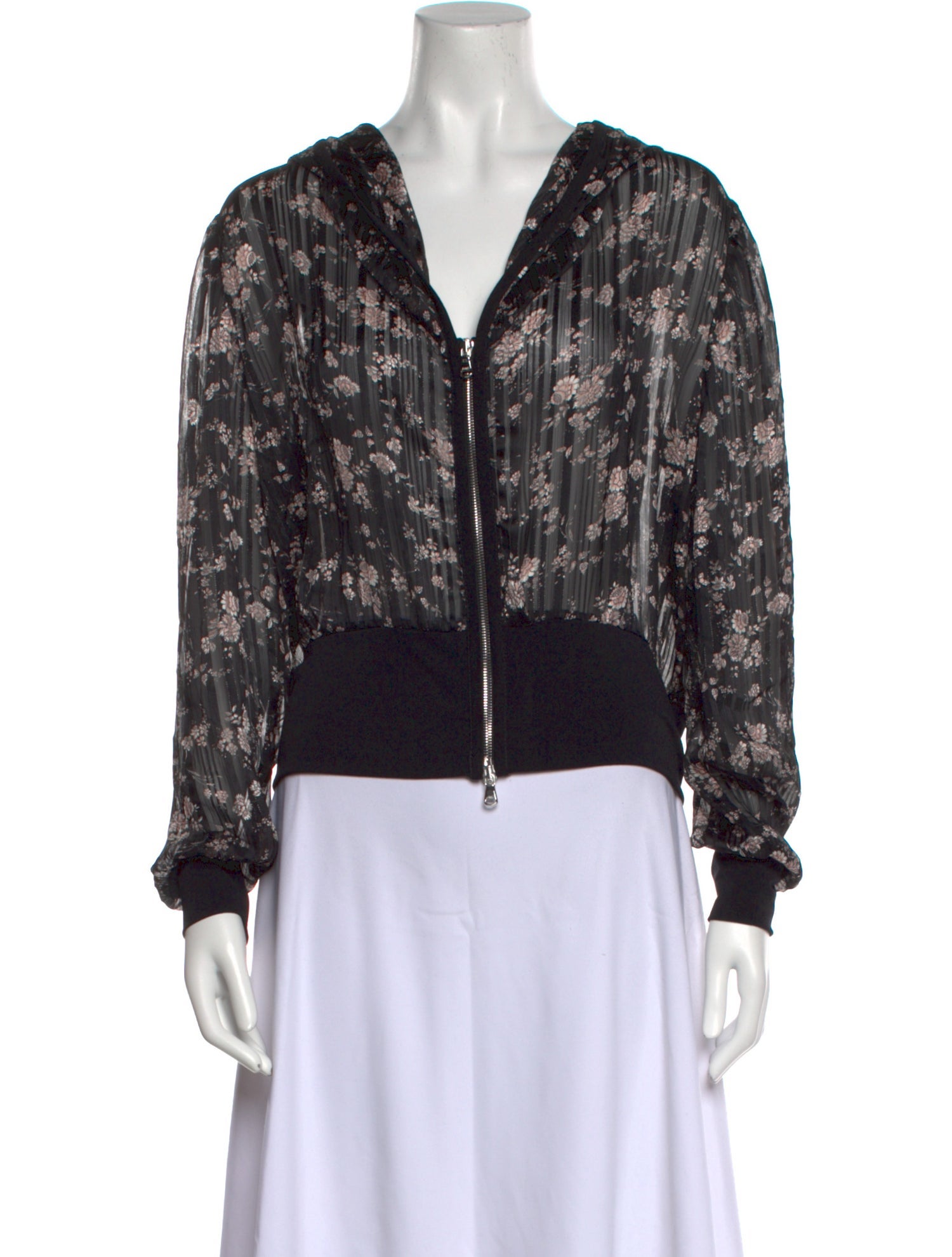 Randi Rahm Floral Print V-Neck Crop Top