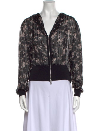 Randi Rahm Floral Print V-Neck Crop Top