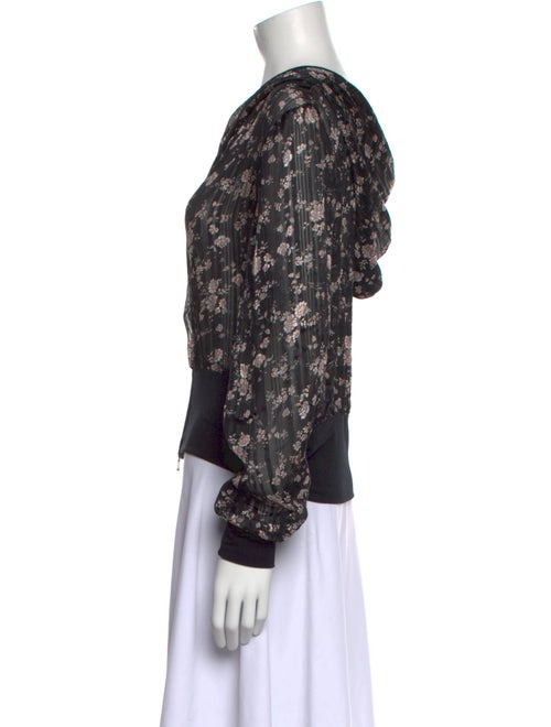 Randi Rahm Floral Print V-Neck Crop Top