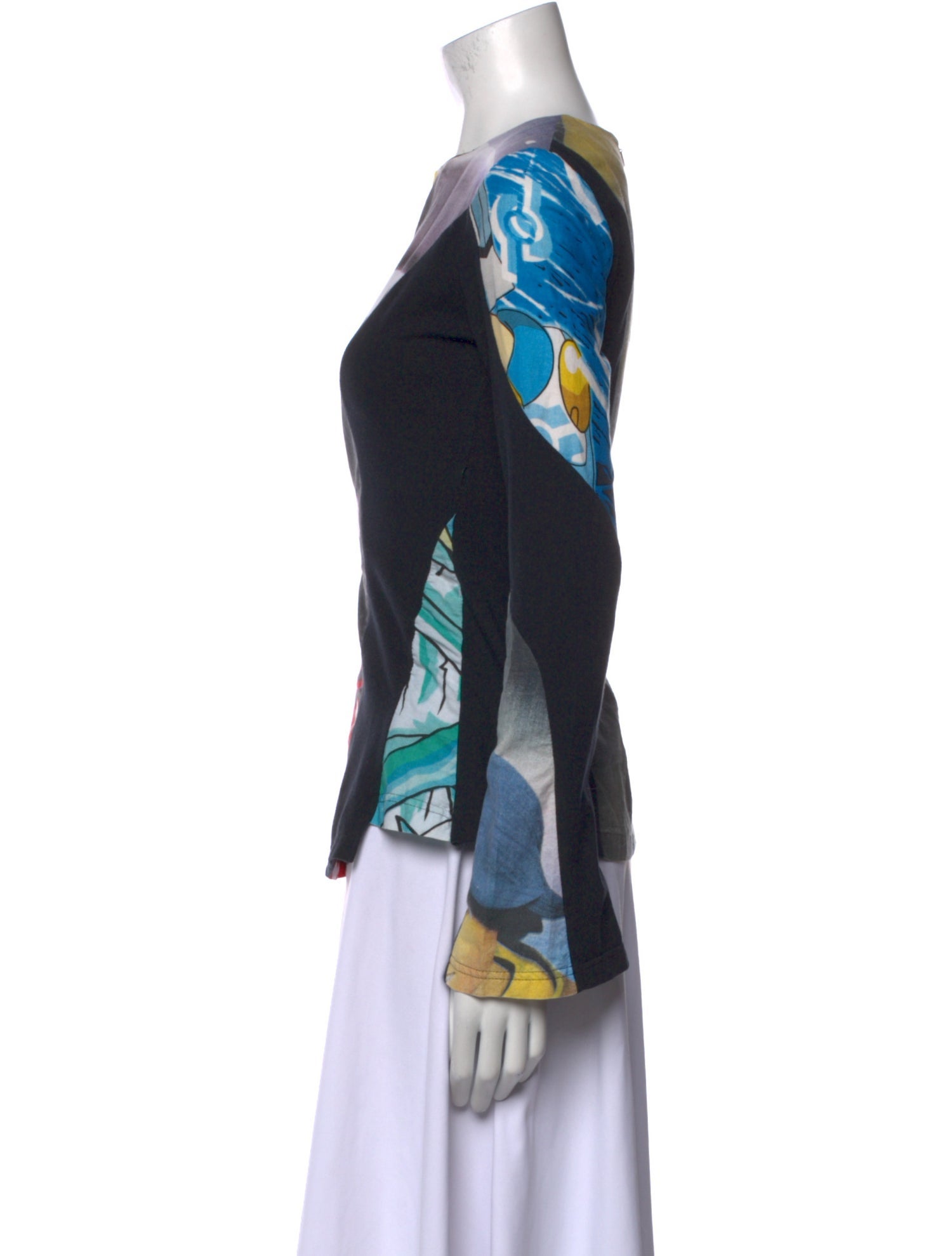 Rave Review Printed Scoop Neck Top