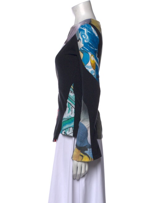 Rave Review Printed Scoop Neck Top