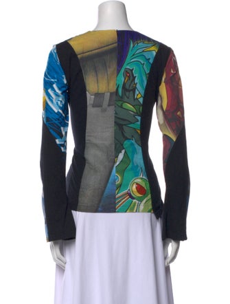 Rave Review Printed Scoop Neck Top