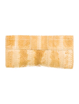R&Y Augousti Stingray-Trimmed Python Clutch