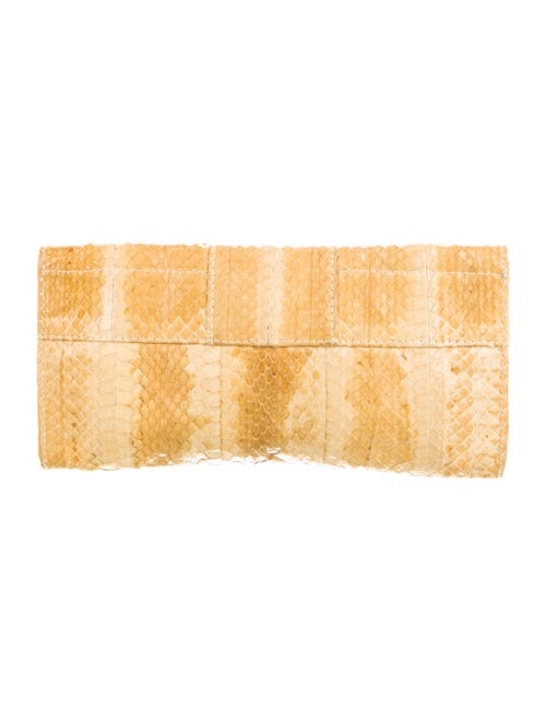 R&Y Augousti Stingray-Trimmed Python Clutch