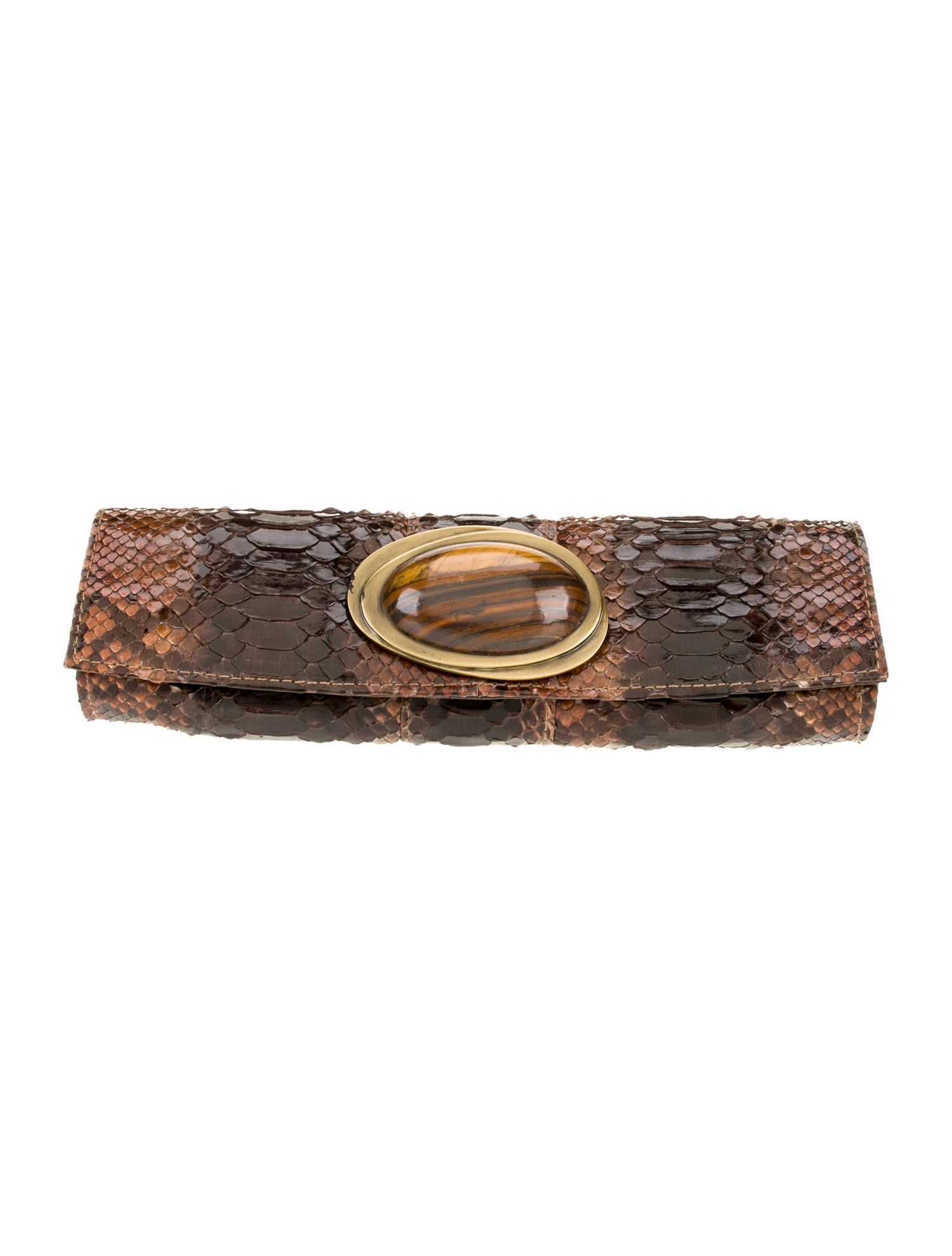 R&Y Augousti Snakeskin Clutch