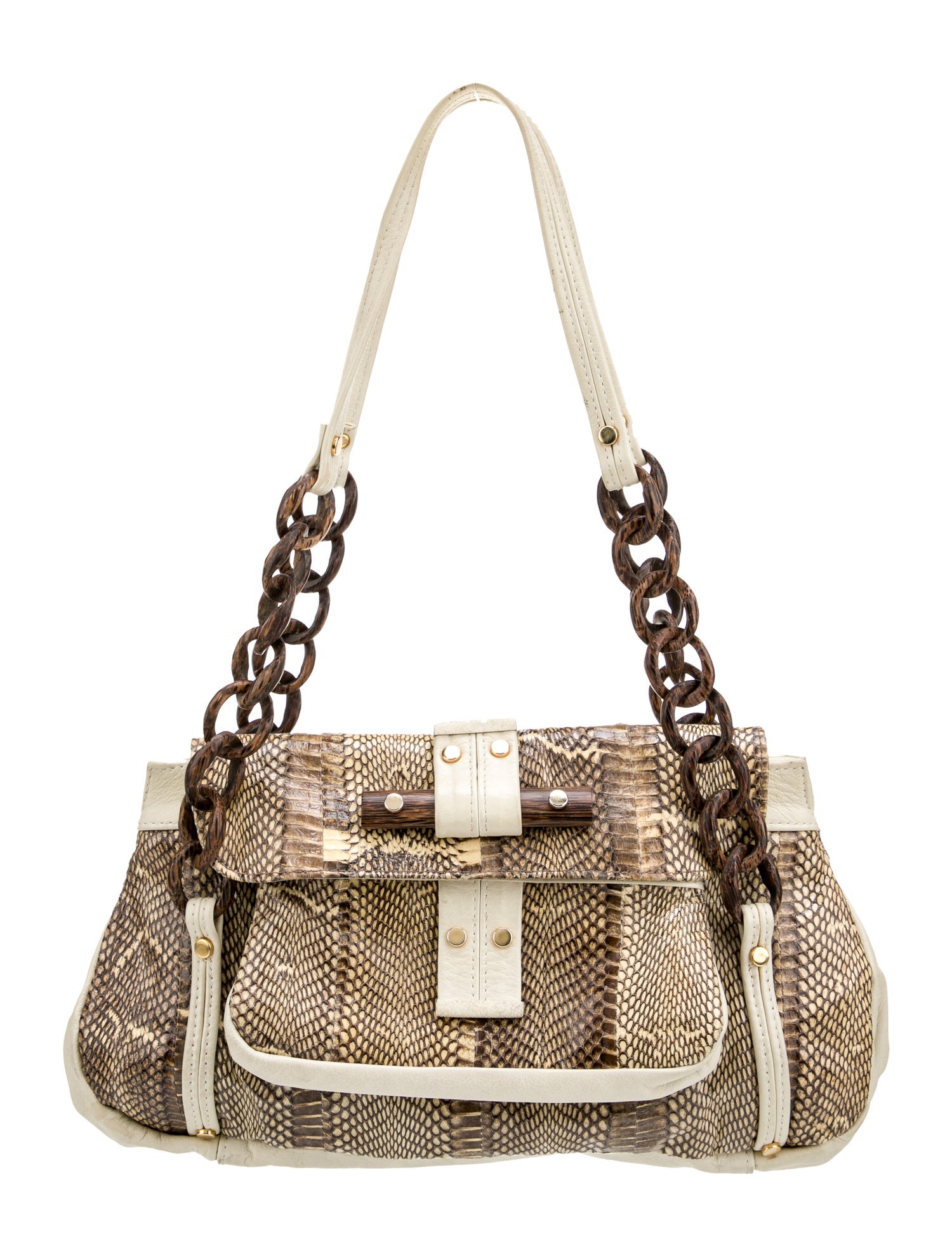 R&Y Augousti Snakeskin Shoulder Bag