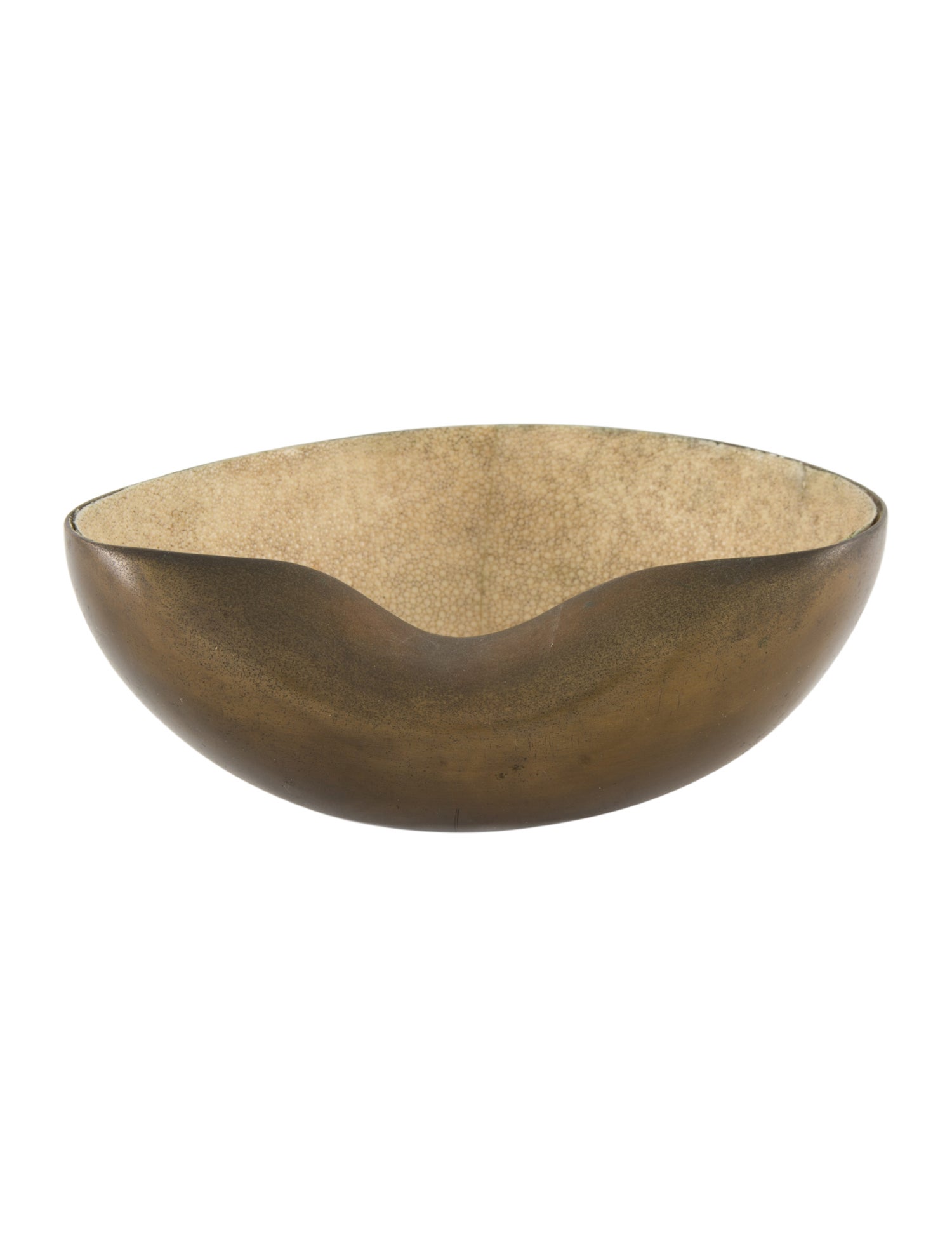 R&Y Augousti Decorative Metal and Snakeskin Bowl