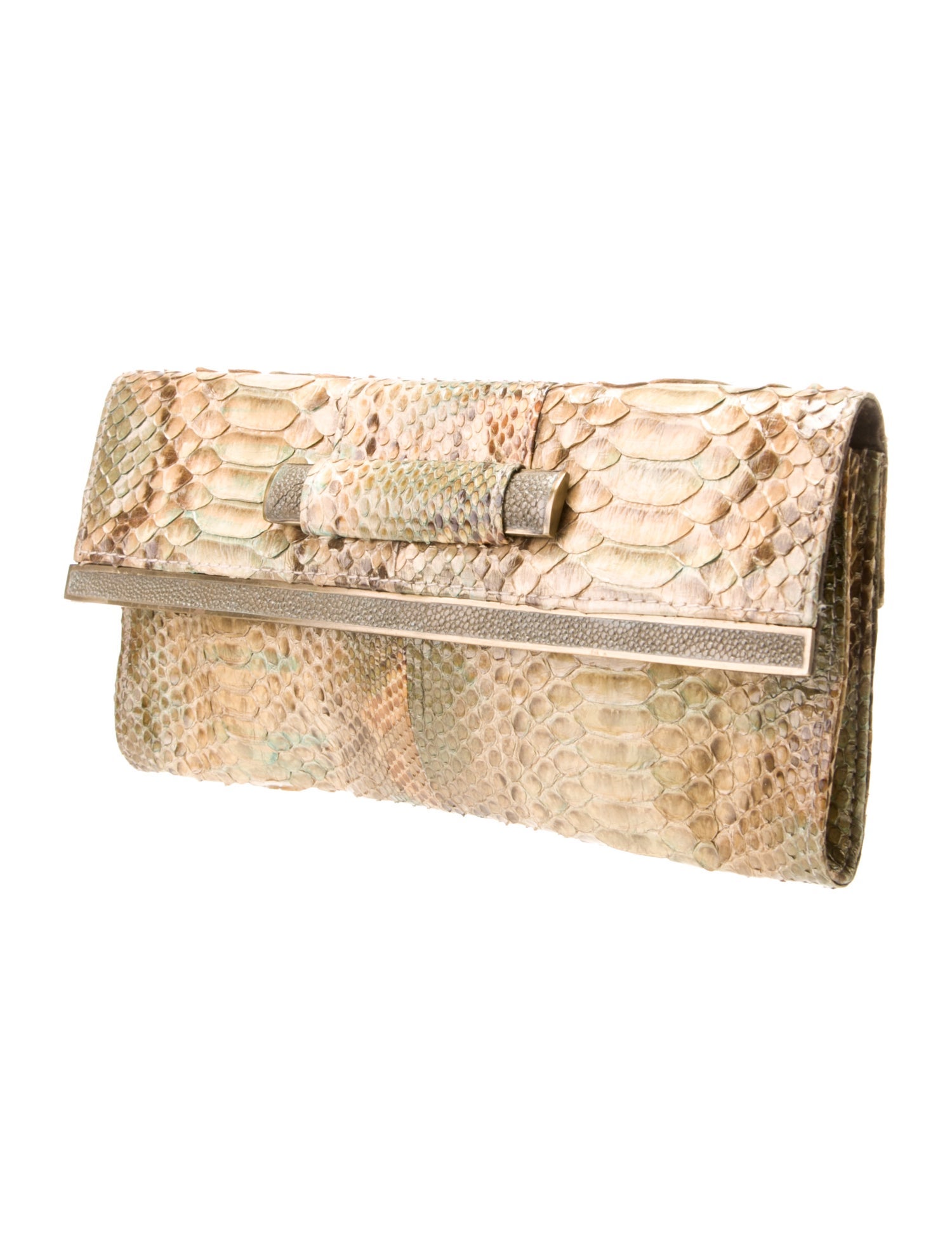 R&Y Augousti Python Clutch