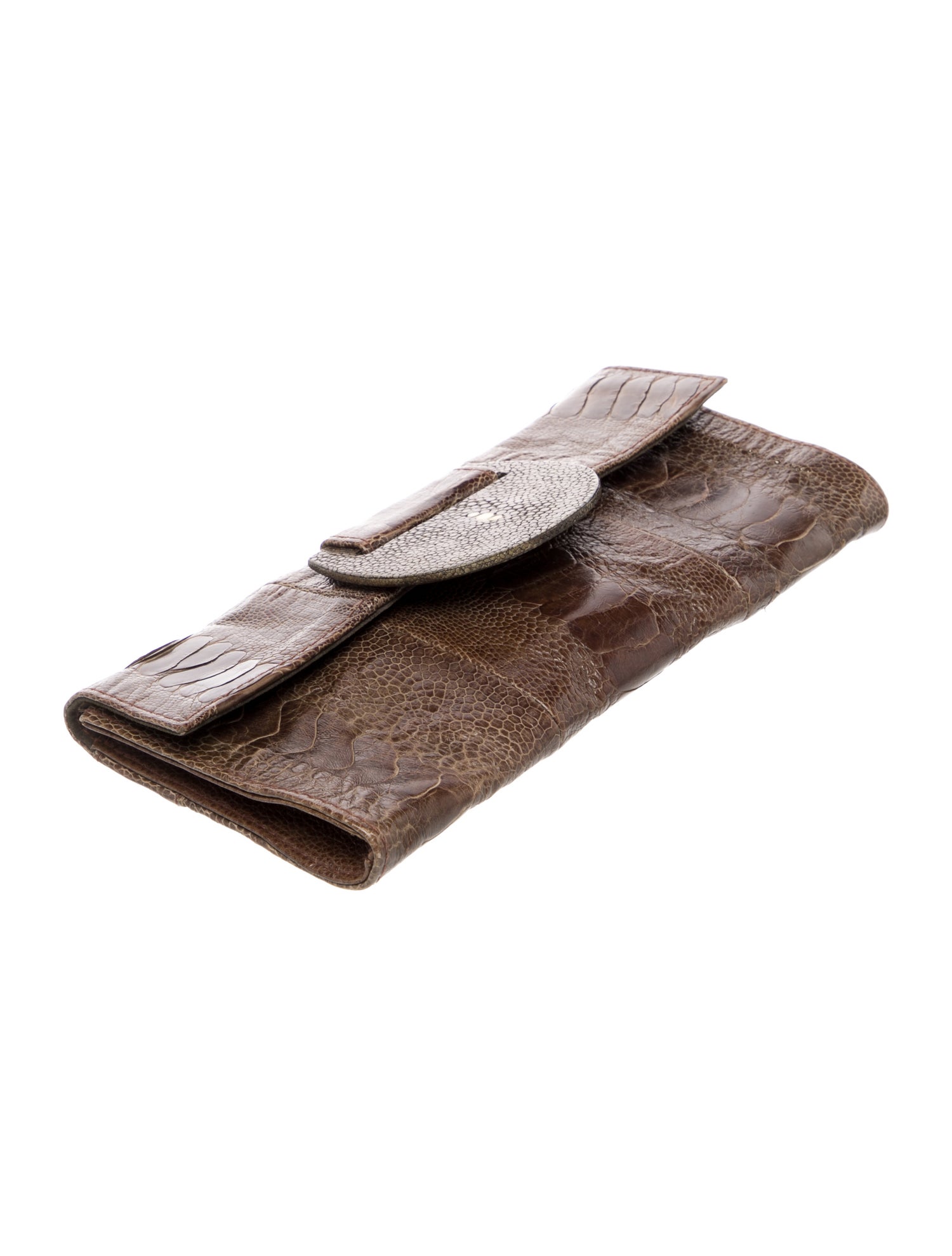 R&Y Augousti Embossed Leather Clutch