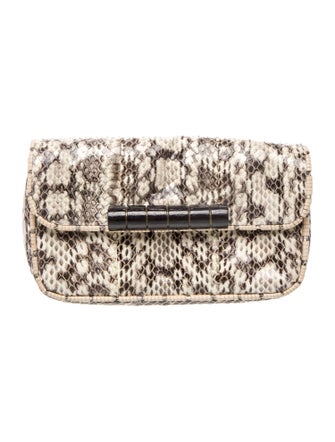 R&Y Augousti Snakeskin Clutch