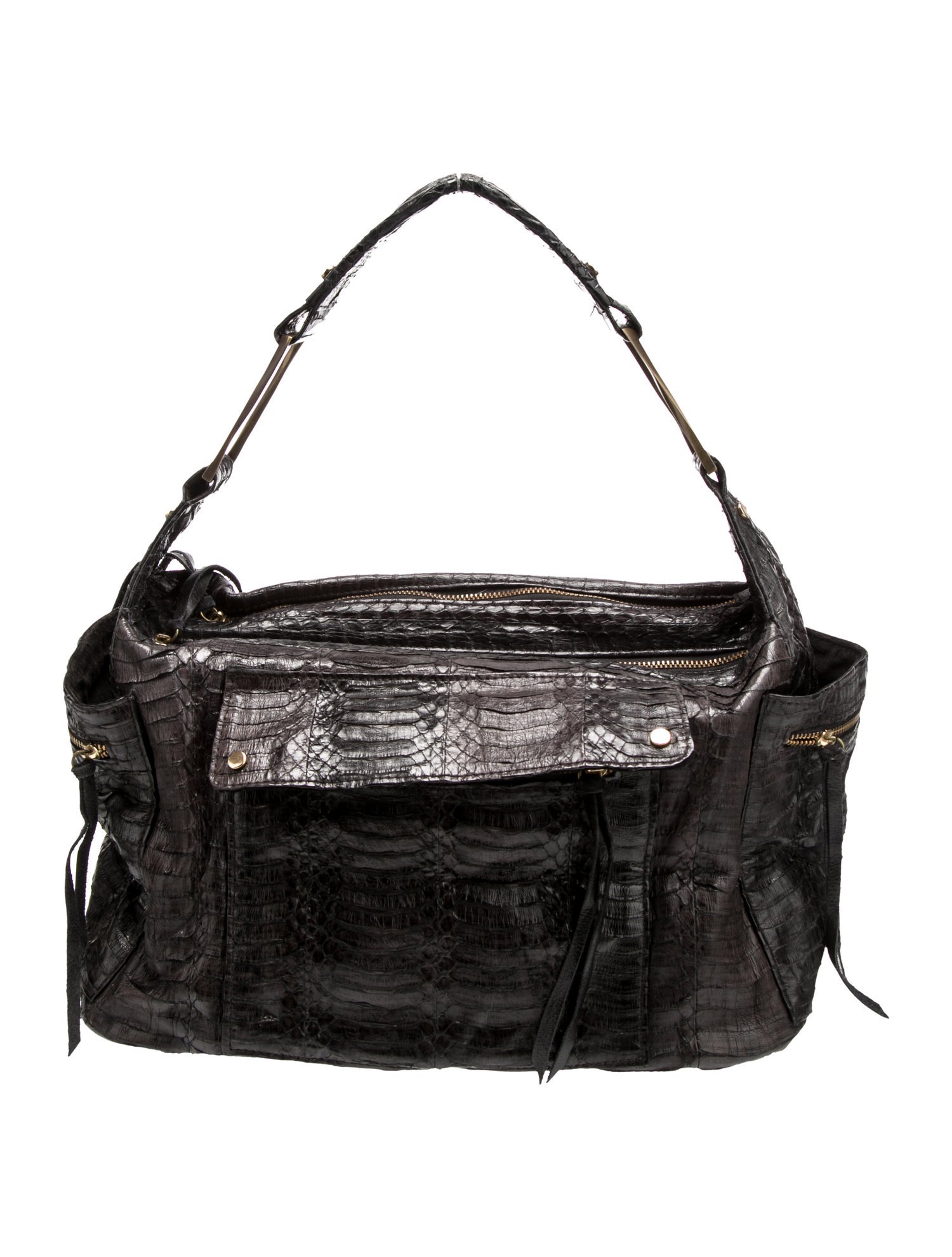 R&Y Augousti Embossed Leather Shoulder Bag