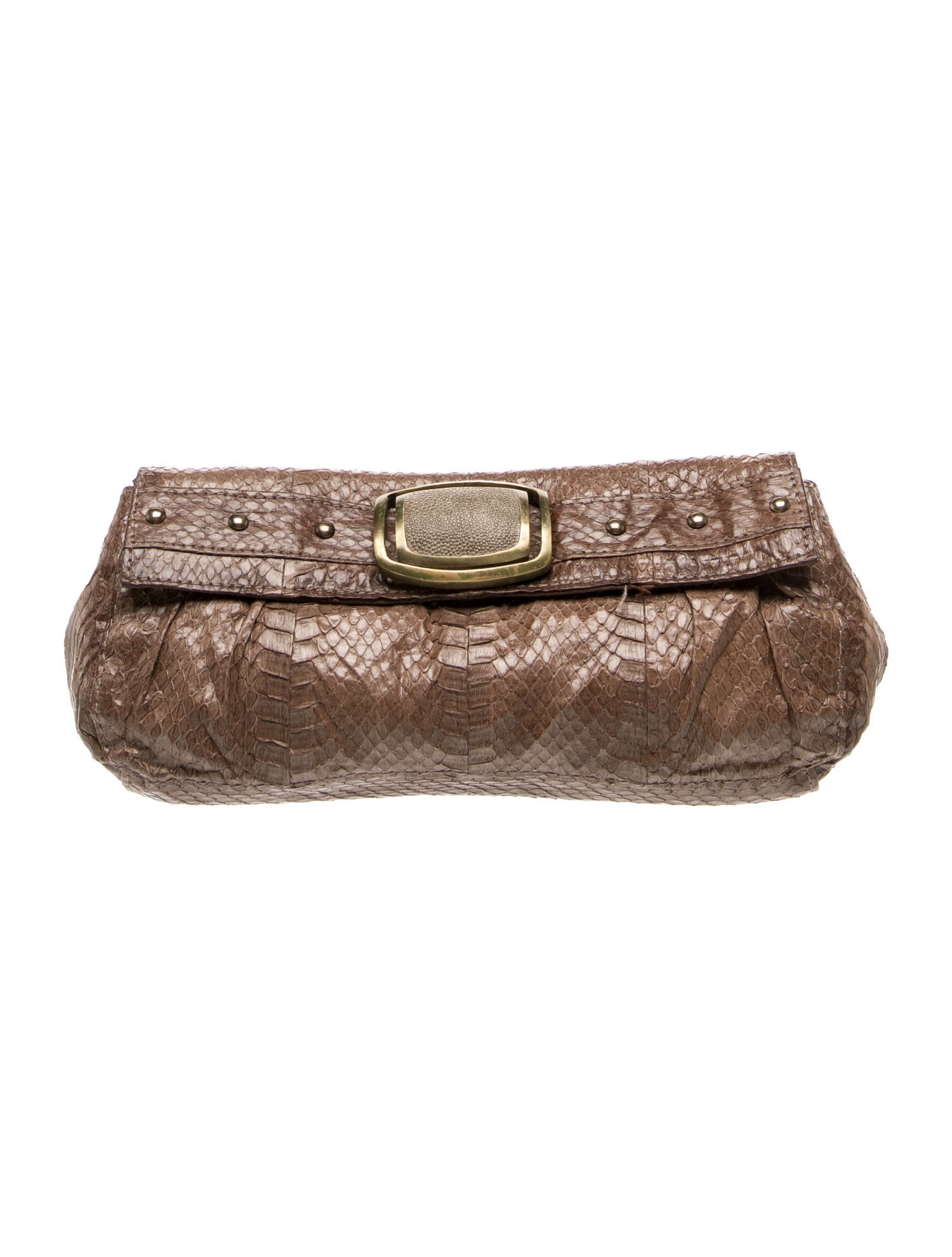 R&Y Augousti Snakeskin Clutch