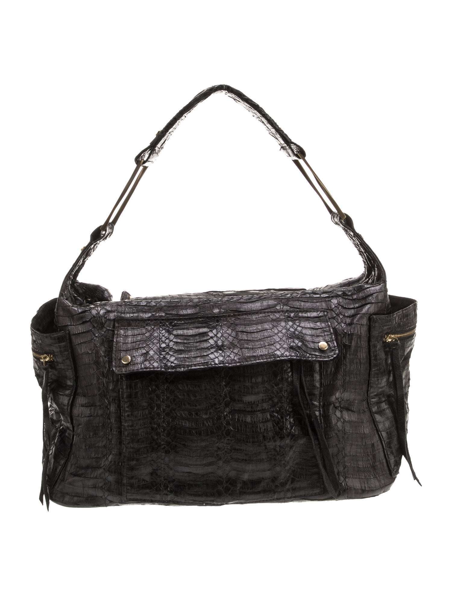 R&Y Augousti Snakeskin Top Handle Bag