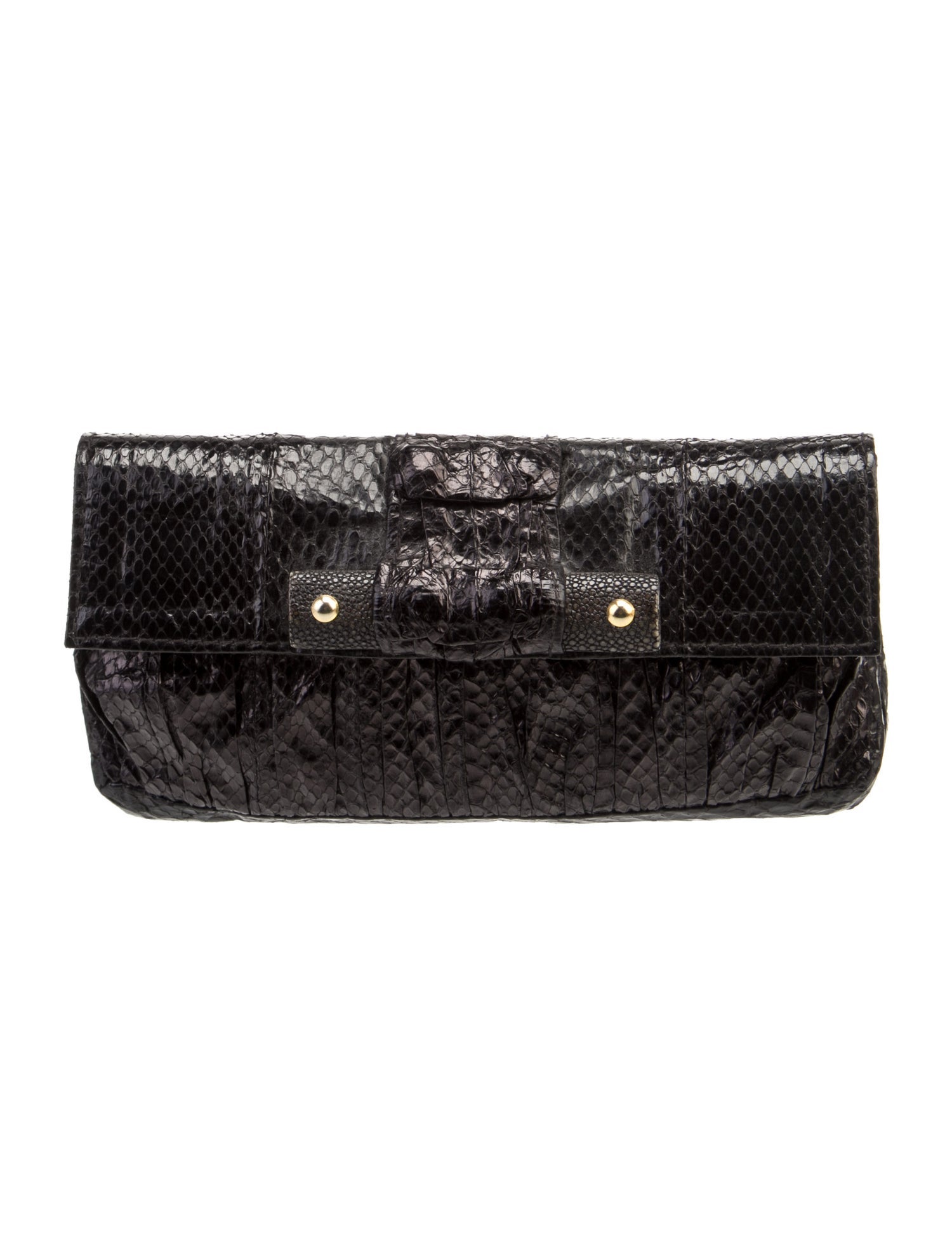 R&Y Augousti Snakeskin Clutch