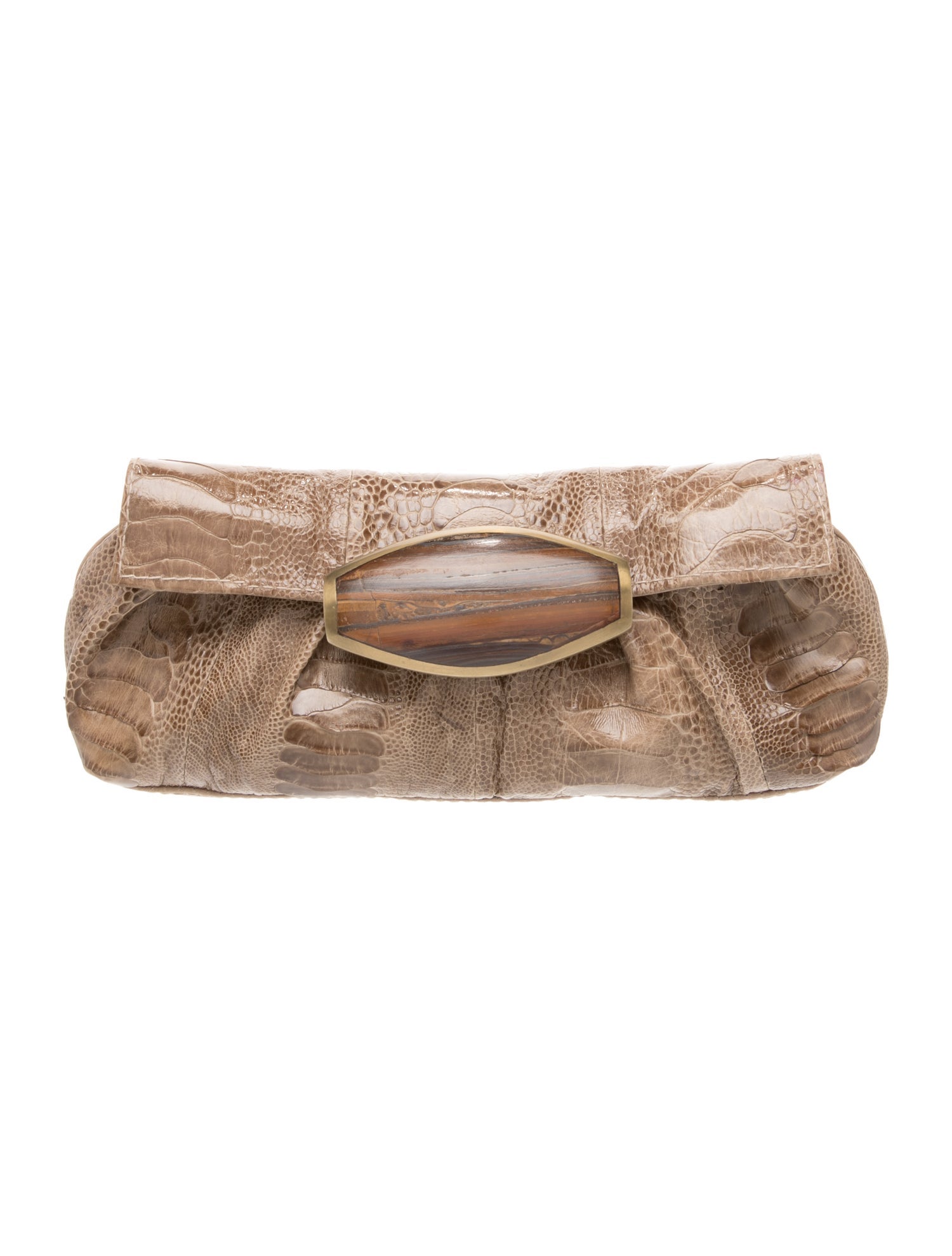 R&Y Augousti Ostrich Leg Clutch