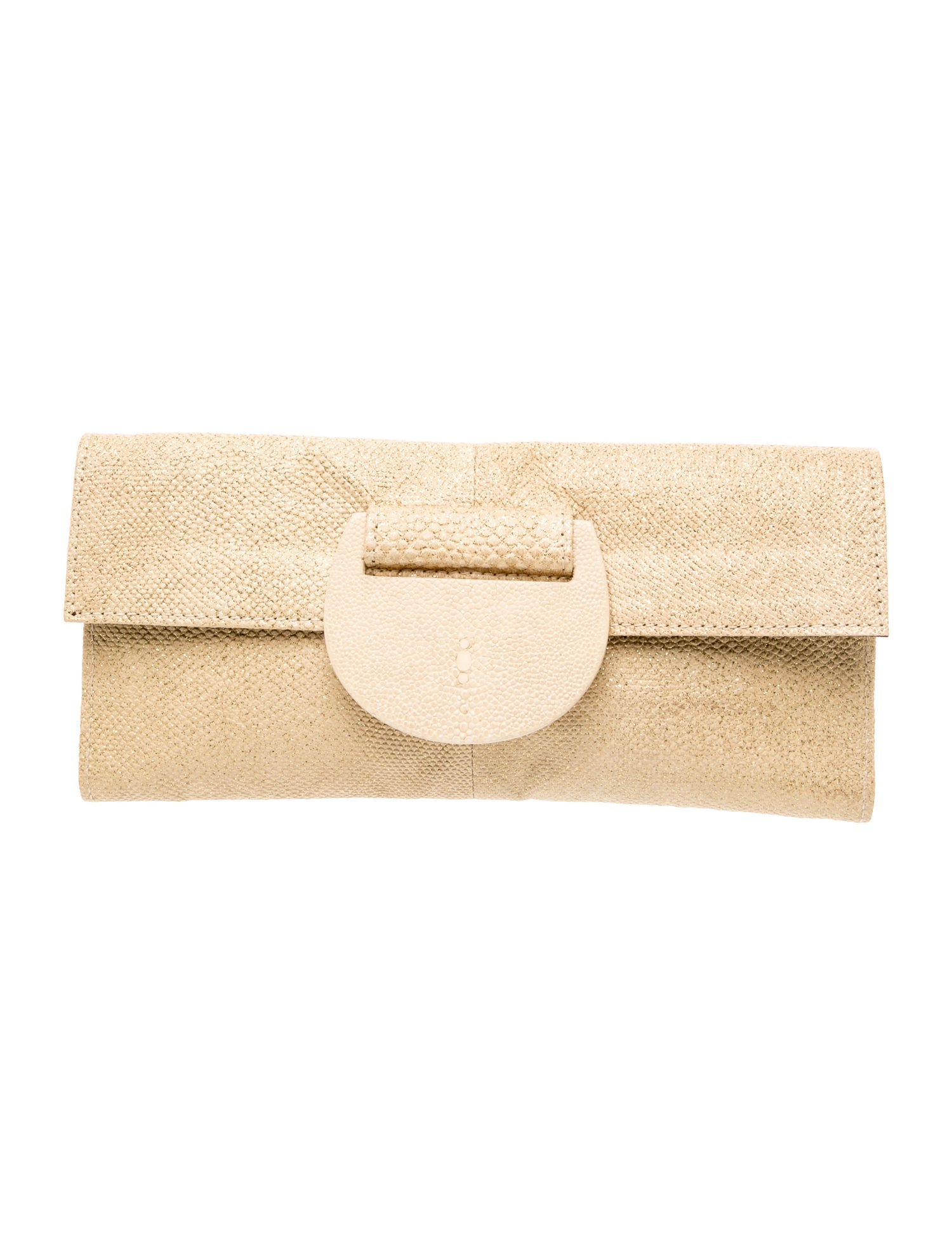 R&Y Augousti Embossed Leather Clutch