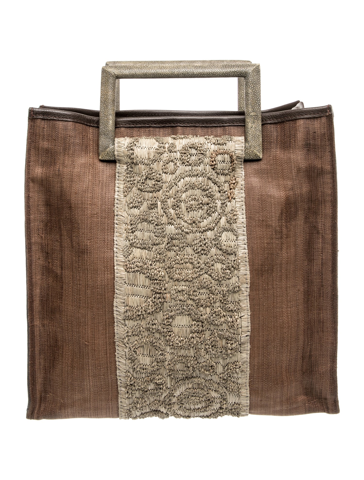 R&Y Augousti Raffia Top Handle Bag