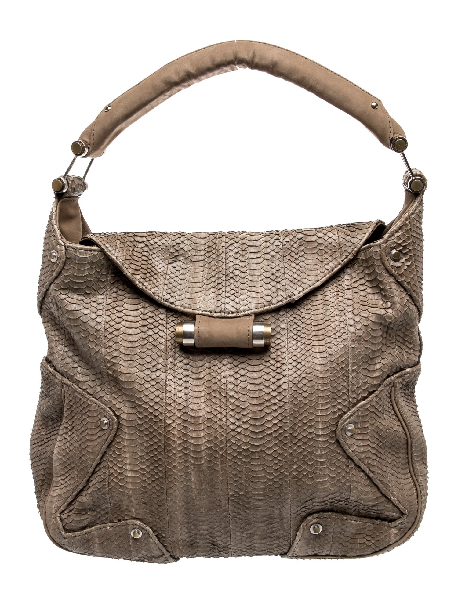 R&Y Augousti Snakeskin Top Handle Bag