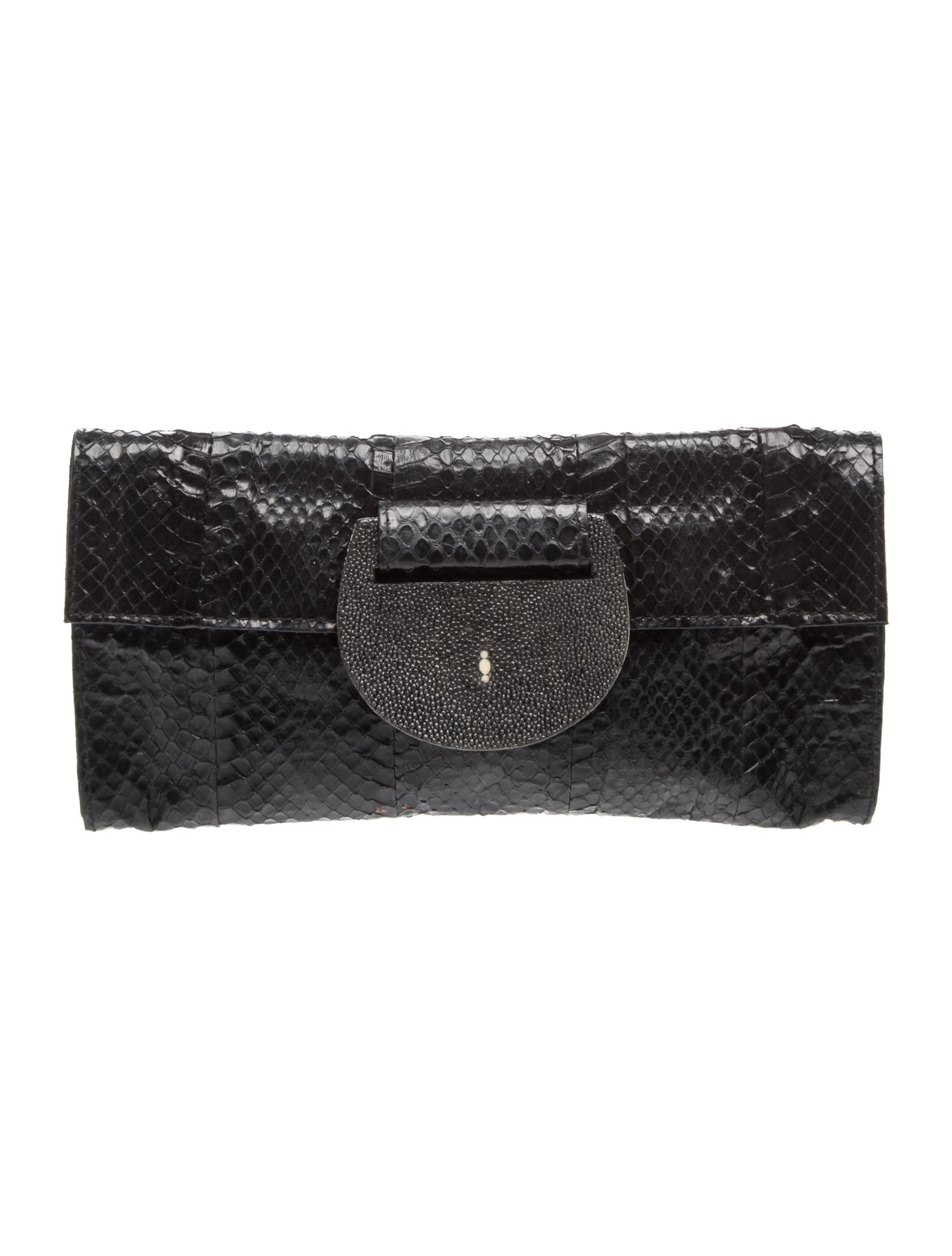 R&Y Augousti Snakeskin Clutch