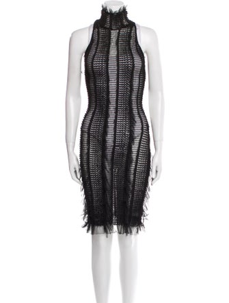 Roberta Einer Mock Neck Knee-Length Dress