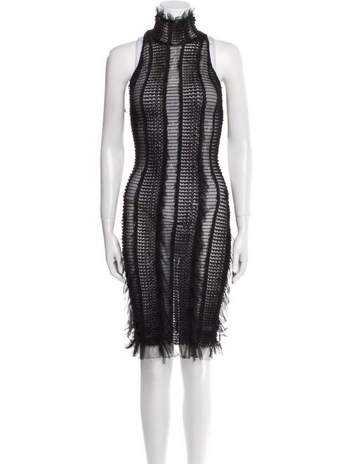 Roberta Einer Mock Neck Knee-Length Dress