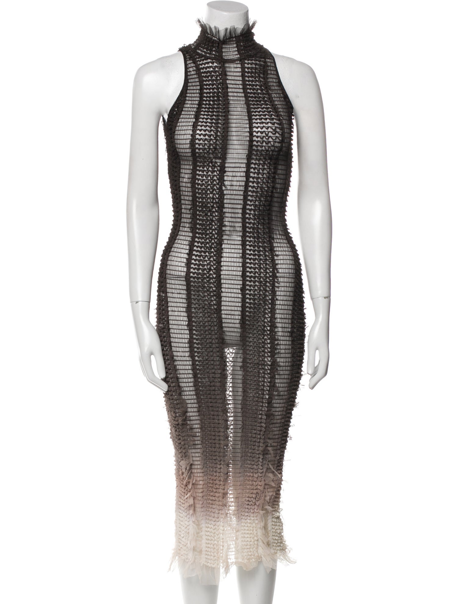 Roberta Einer Mock Neck Midi Length Dress