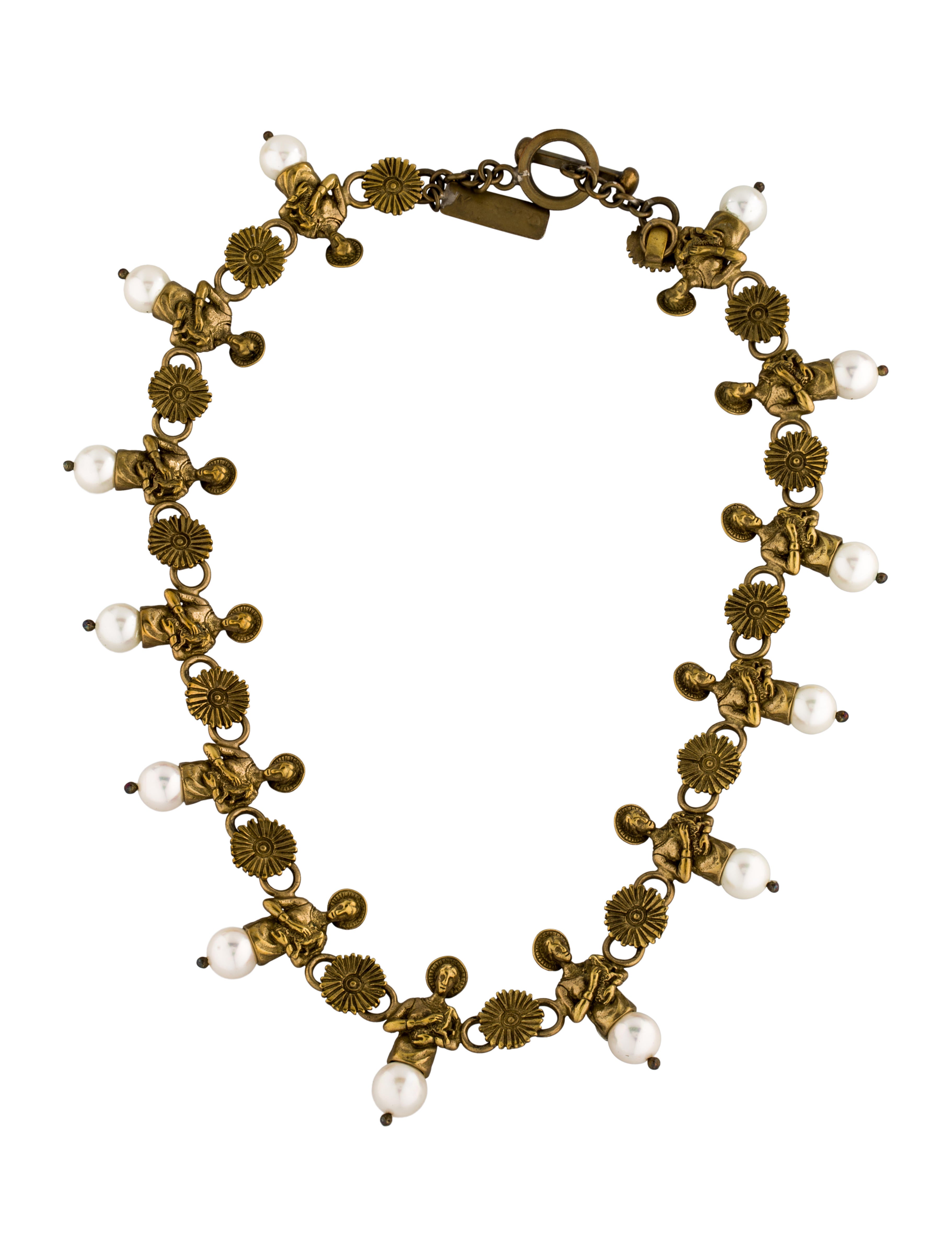 Rebecca Collins Pearl Figurine Necklace Necklaces RBC20047 The