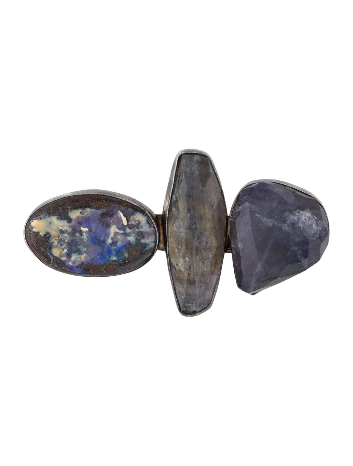Rebecca Collins Boulder Opal & Iolite Brooch