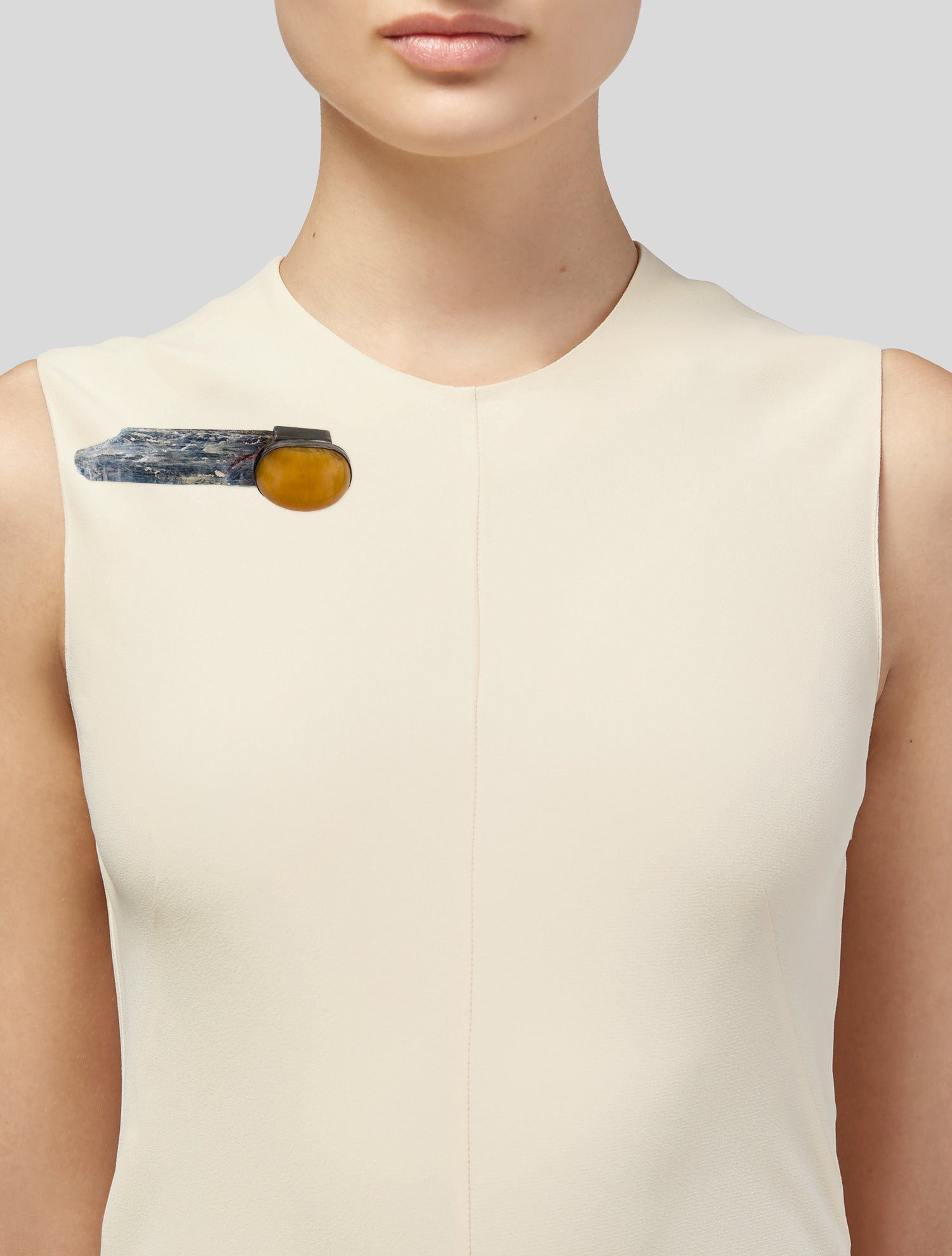 Rebecca Collins Kyanite & Resin Stone Pin Brooch