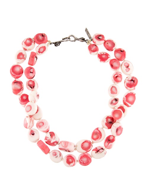 Rebecca Collins Coral Beaded Double Strand Necklace