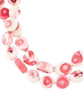 Rebecca Collins Coral Beaded Double Strand Necklace