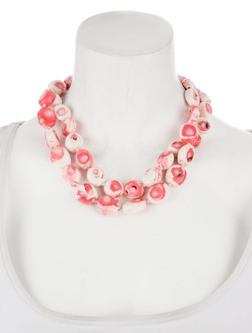 Rebecca Collins Coral Beaded Double Strand Necklace