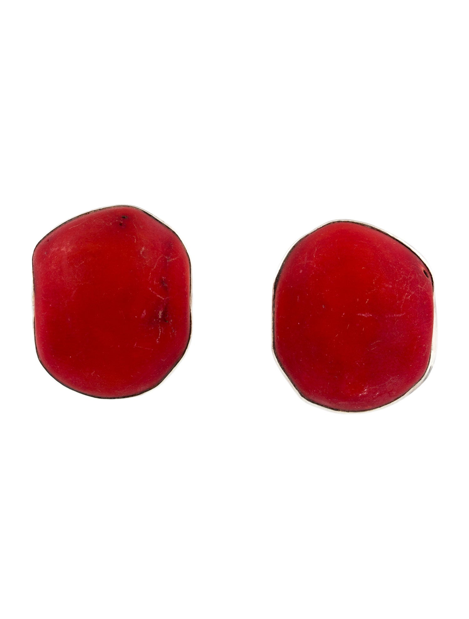 Rebecca Collins Dyed Coral Clip-On Earrings