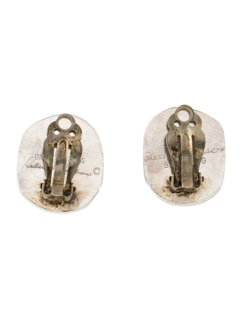 Rebecca Collins Dyed Coral Clip-On Earrings