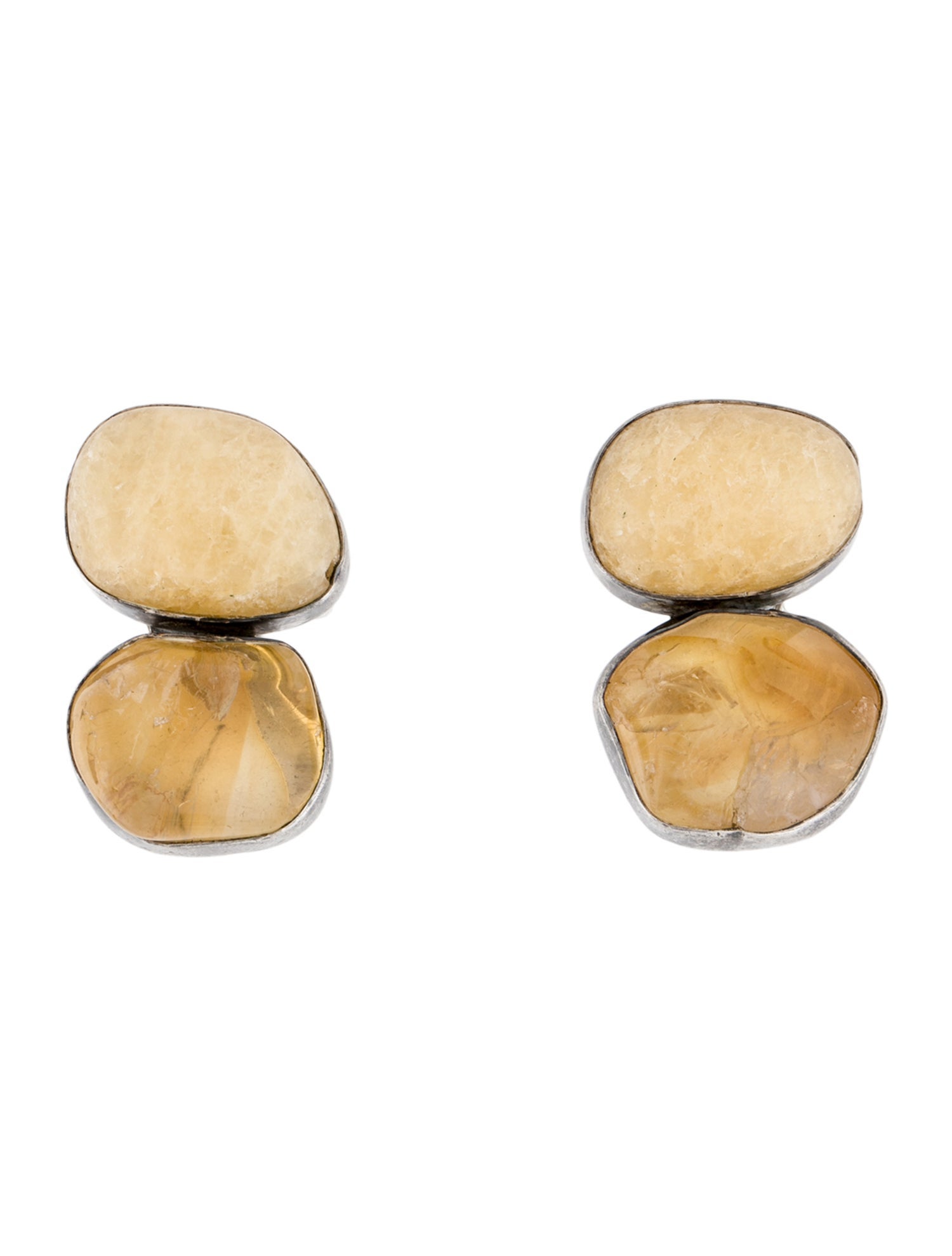Rebecca Collins Citrine & Calcite Earclips