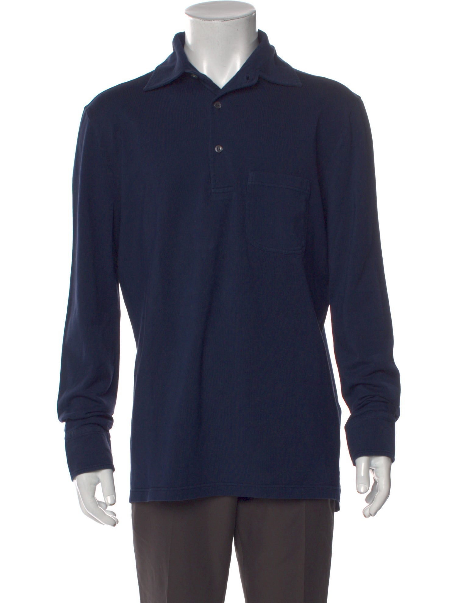 Rubinacci V-Neck Long Sleeve Polo Shirt